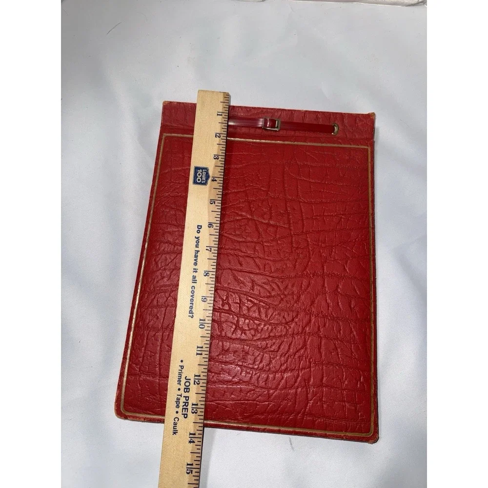Vintage Faux Alligator Leather Red Photo Journal Album , Paper Overlays